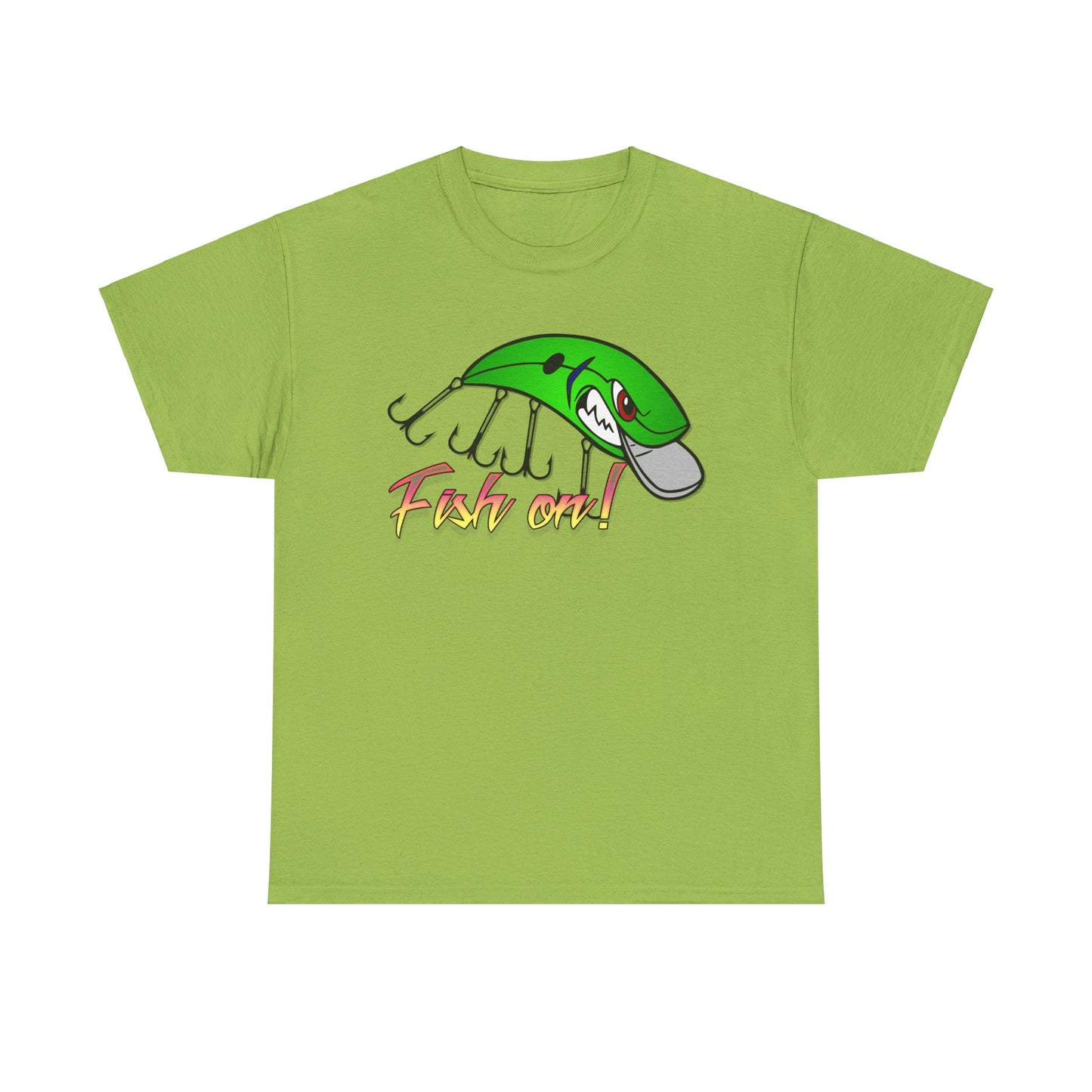 Fish on Lure, Heavy Cotton T-Shirt