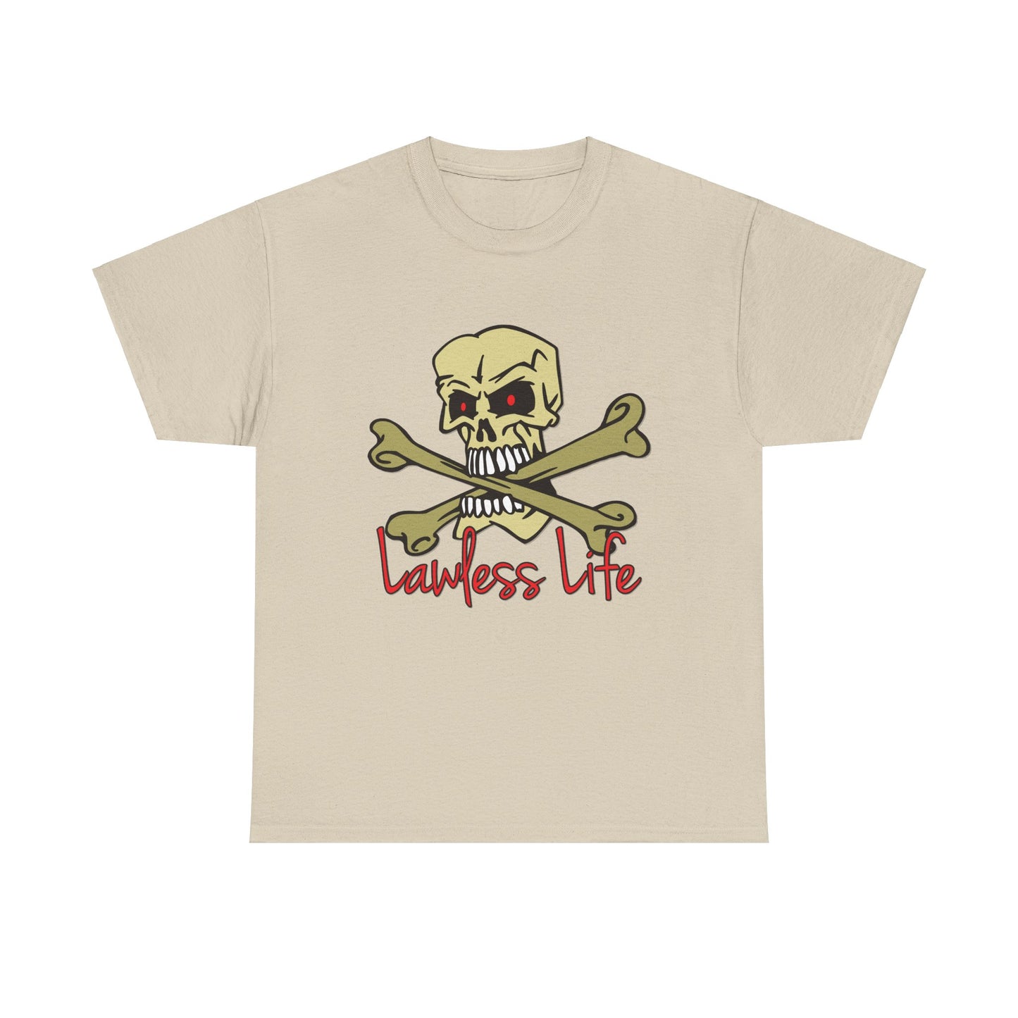 Lawless Life Skull & Bones. Heavy Cotton T-Shirt