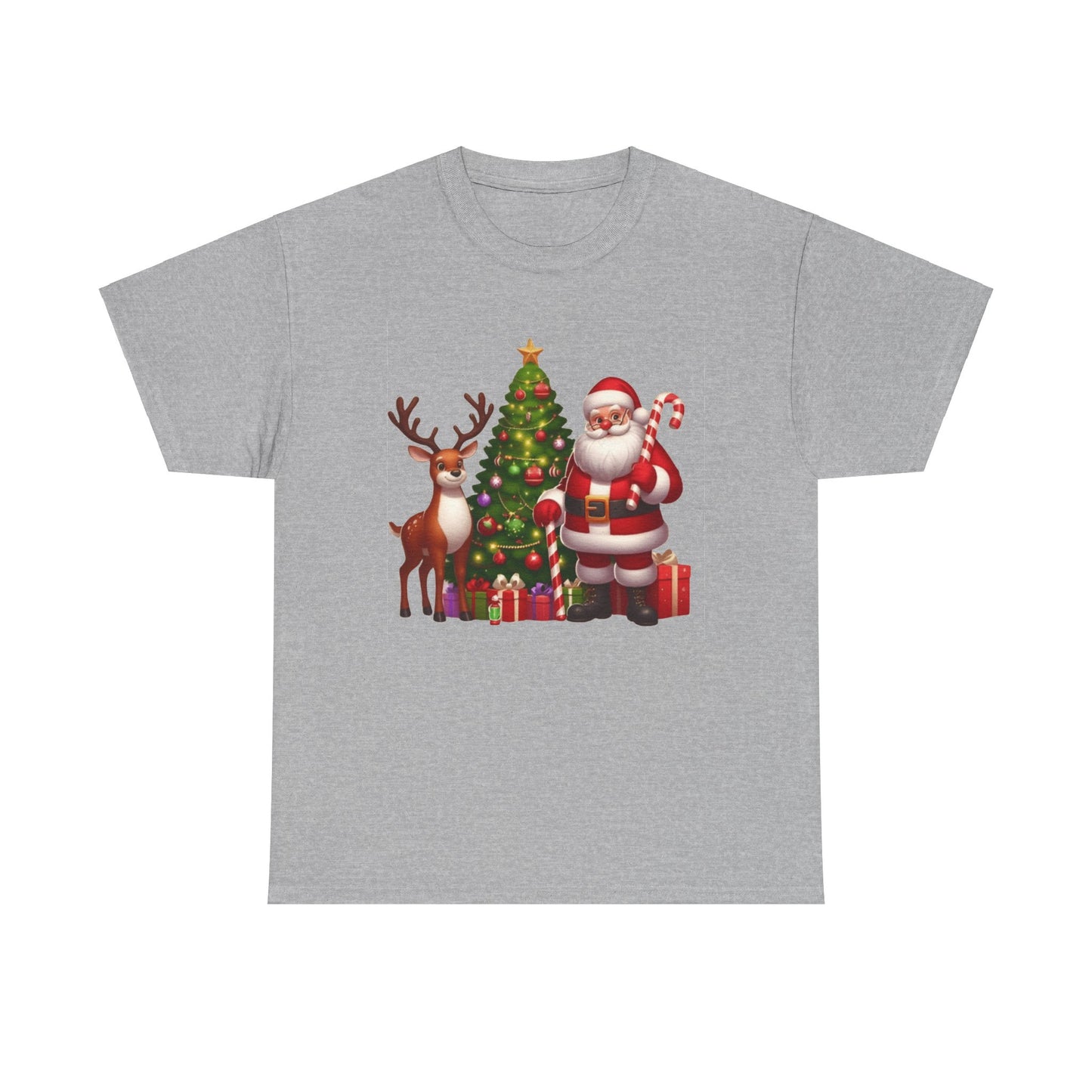 Santa Christmas Tree. Heavy Cotton T-Shirt