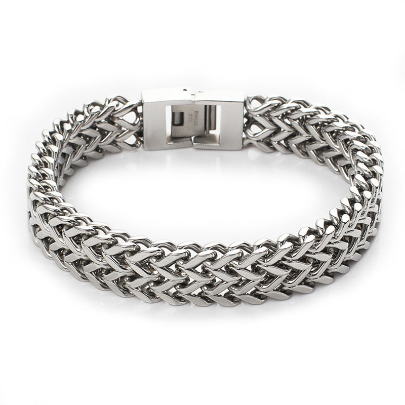 Stainless Steel Double Row Bracelet