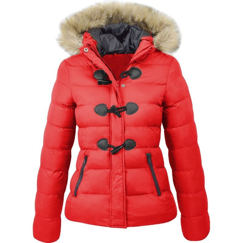 Horn buckle women's coat