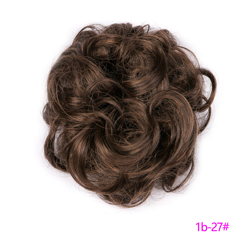 Popular hair bun fluffy natural drawstring fiber hair