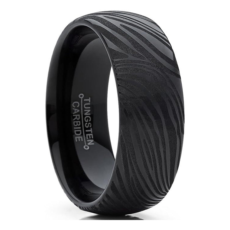 Black Tungsten Band Ring