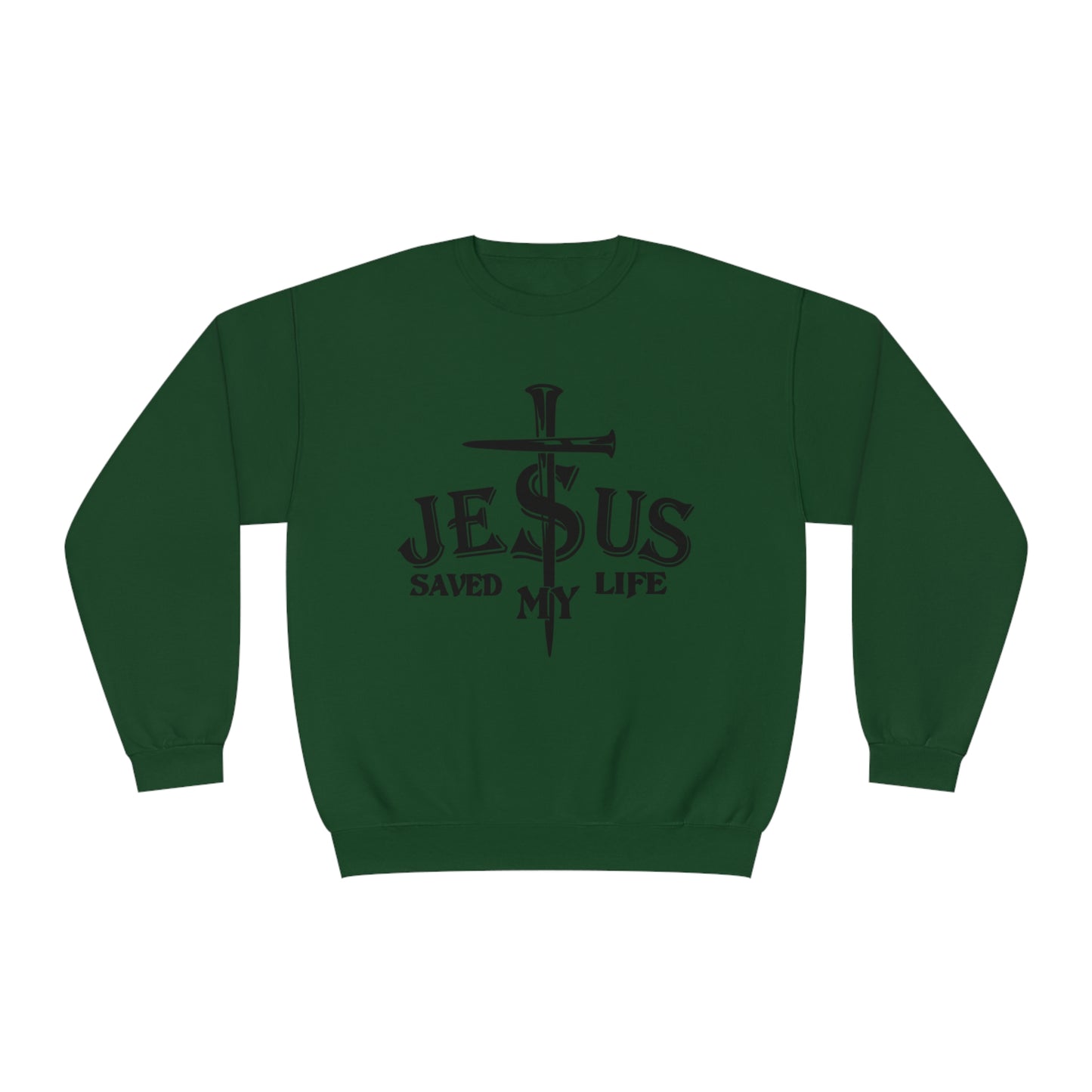 Jesus Saved My Life, Unisex NuBlend® Crewneck Sweatshirt