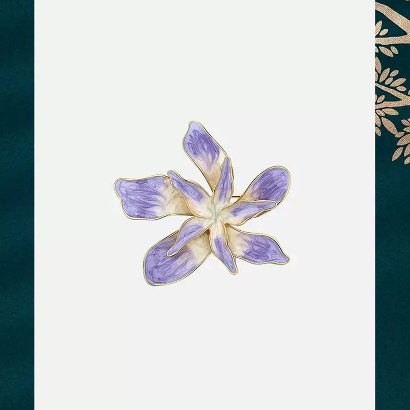 Elegant Purple Flower Brooch