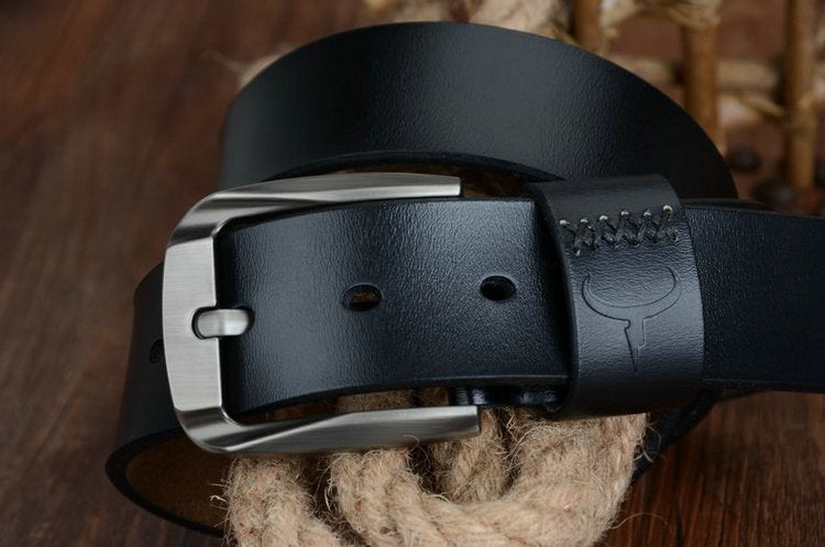 Leather pin buckle belt