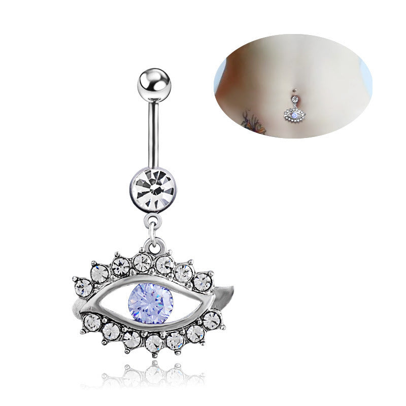 Winged Evil Eye Navel Ring