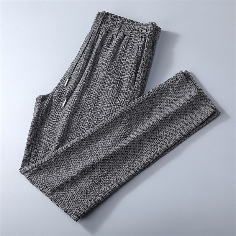 Stretch Waffle Ice Silk Casual Pants