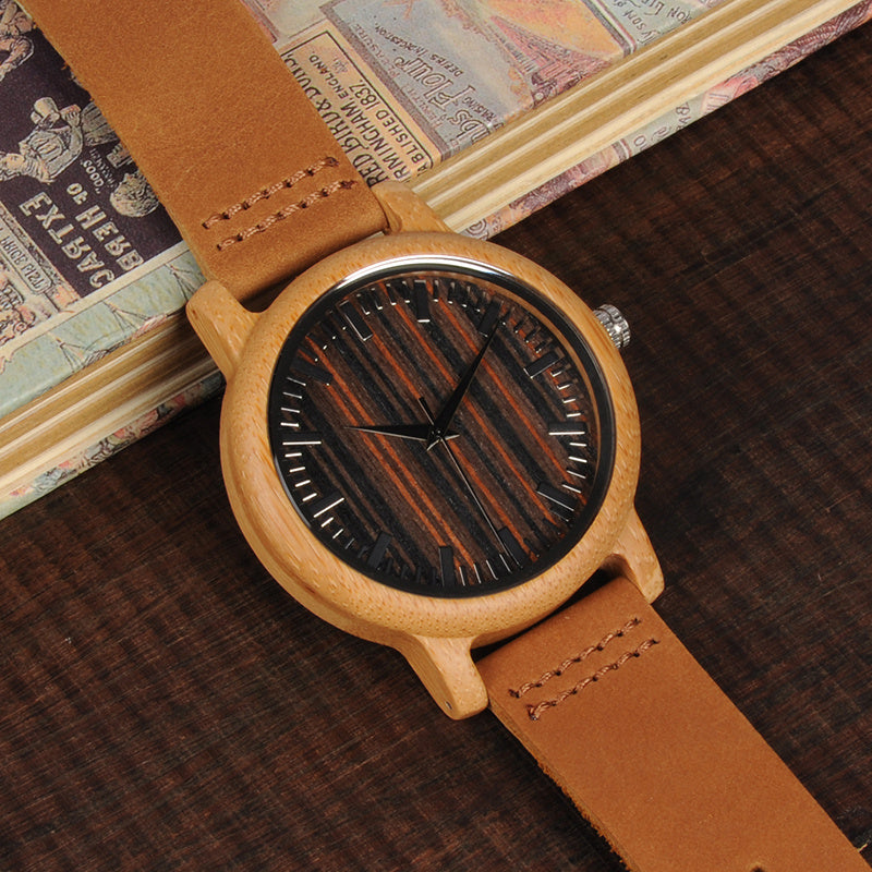 Luxury Quartz Bamboo Watch