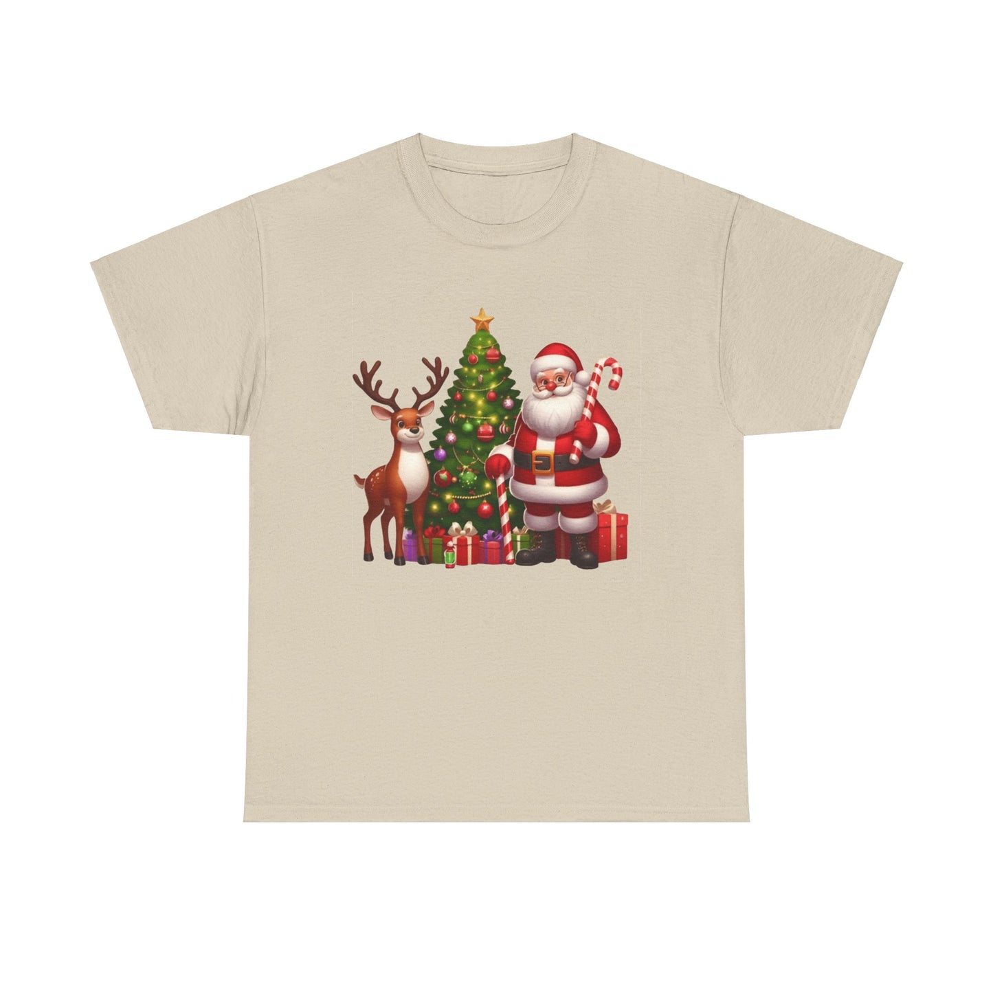 Santa Christmas Tree. Heavy Cotton T-Shirt