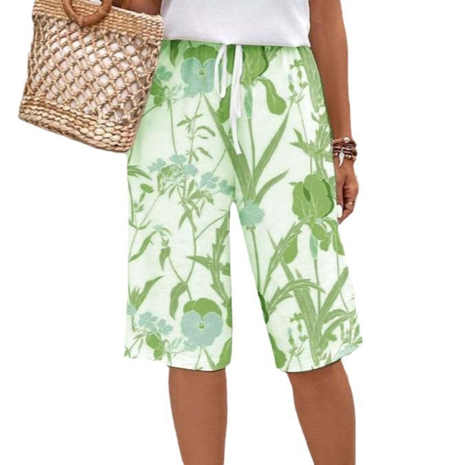 Casual Floral Print Bermuda Shorts