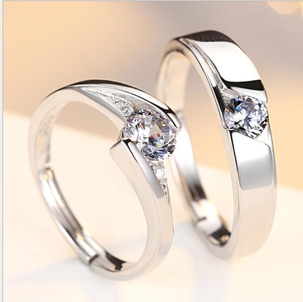 Simulation Diamond Couple Rings Set