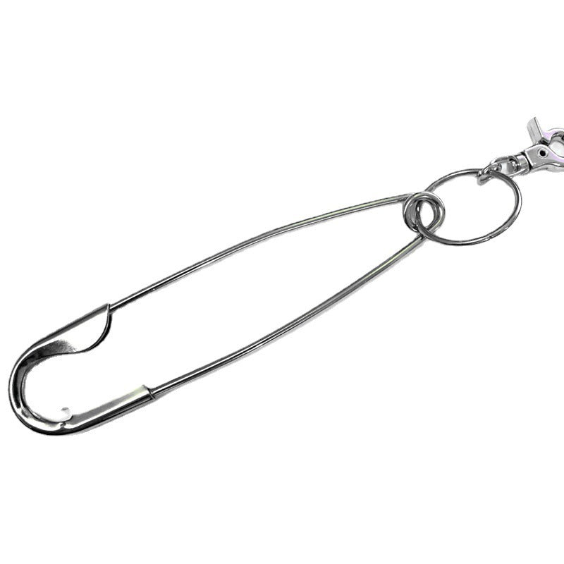 Large Stainless Steel Safety Pin Keychain