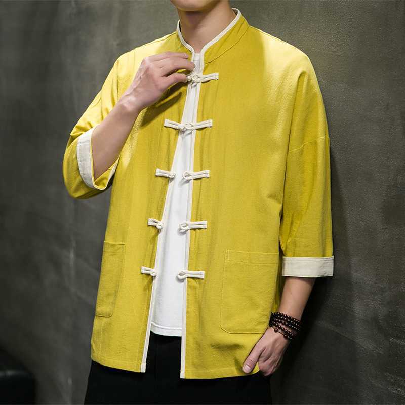 Chinese Style Summer Thin Cotton Linen Short Sleeve Shirt