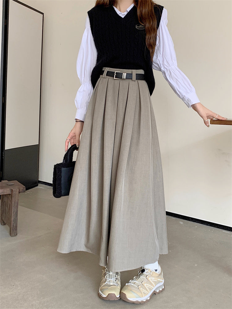 Slim Fit Temperament Midi Skirt