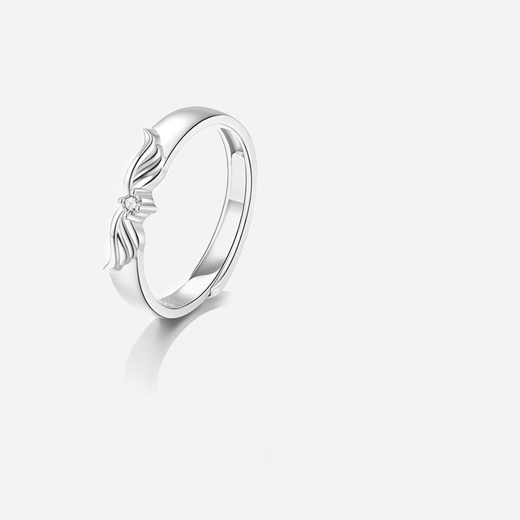 Sterling Silver Angel Wing Couple Rings