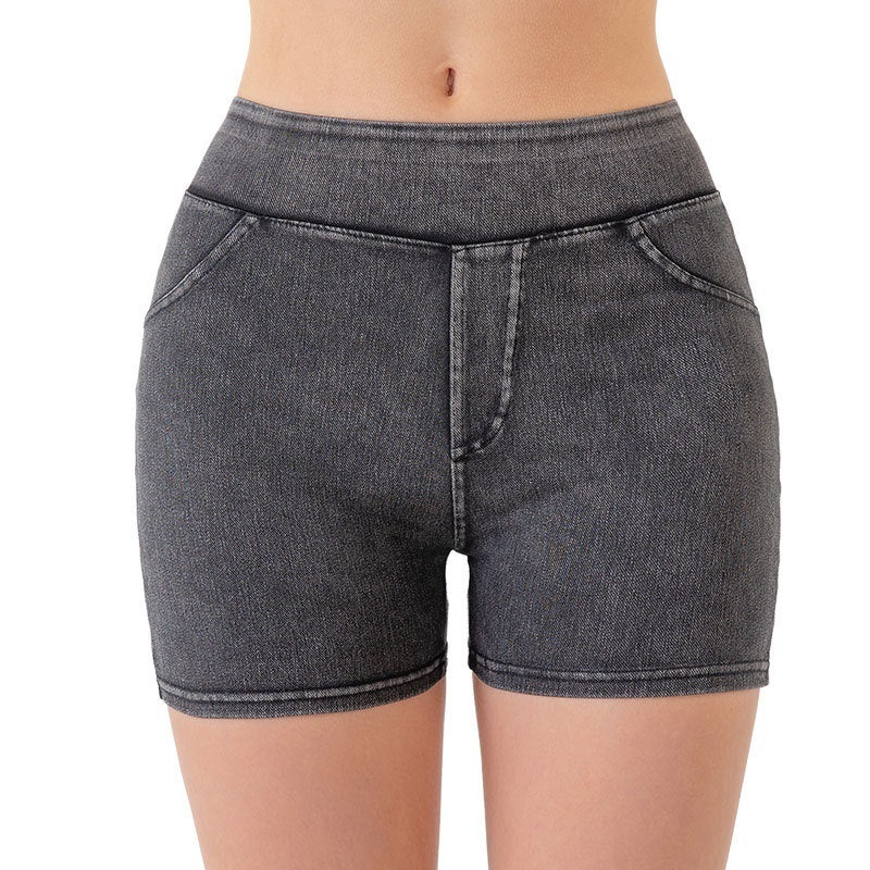 Hip Lifting Yoga Denim Shorts For Women