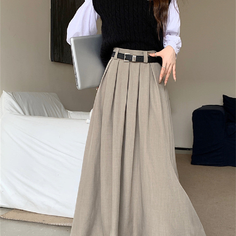 Slim Fit Temperament Midi Skirt