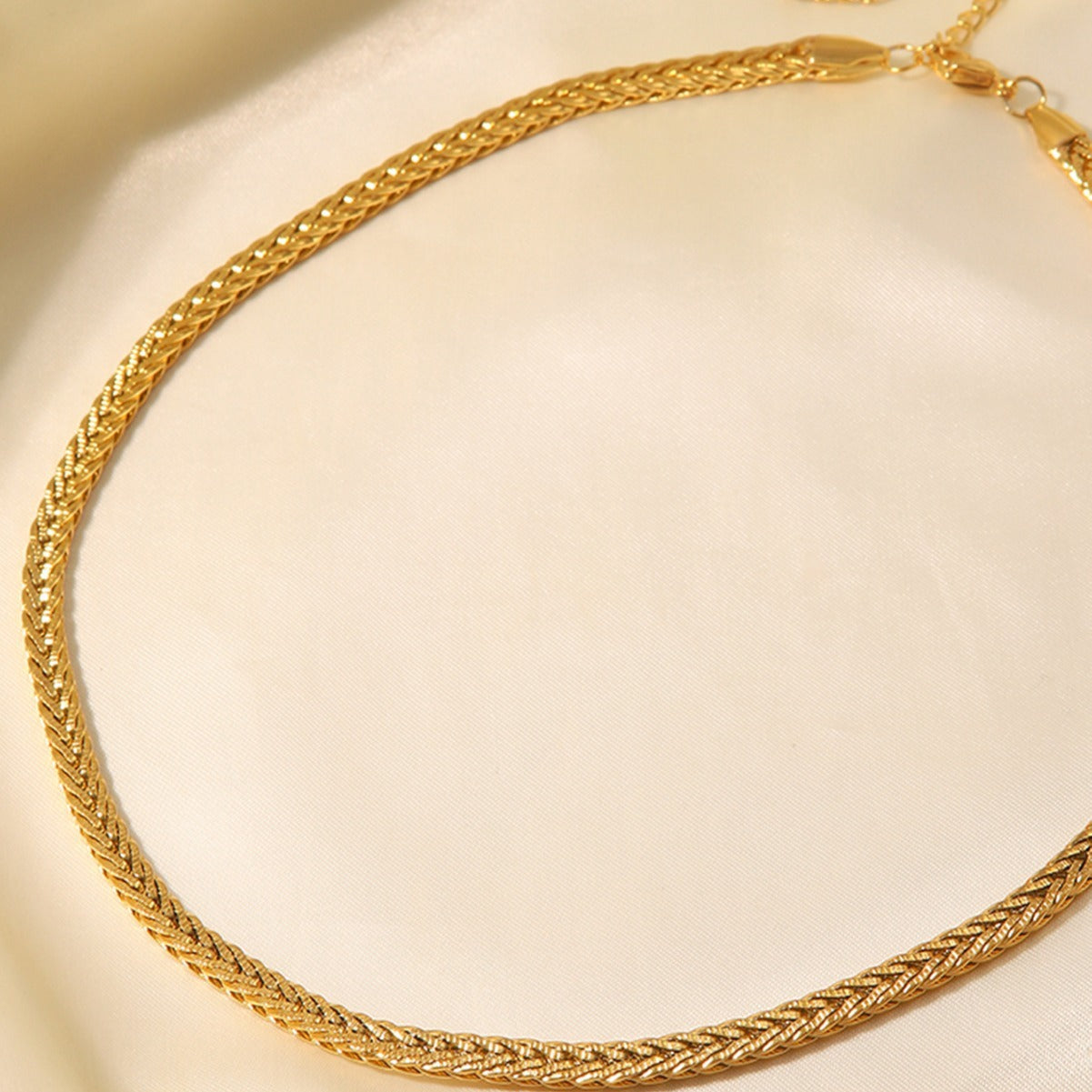 Gold Woven Twist High-grade Stainless Steel Necklace