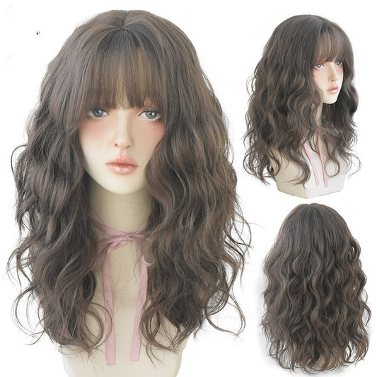 European Air Bangs Water Ripple Curls