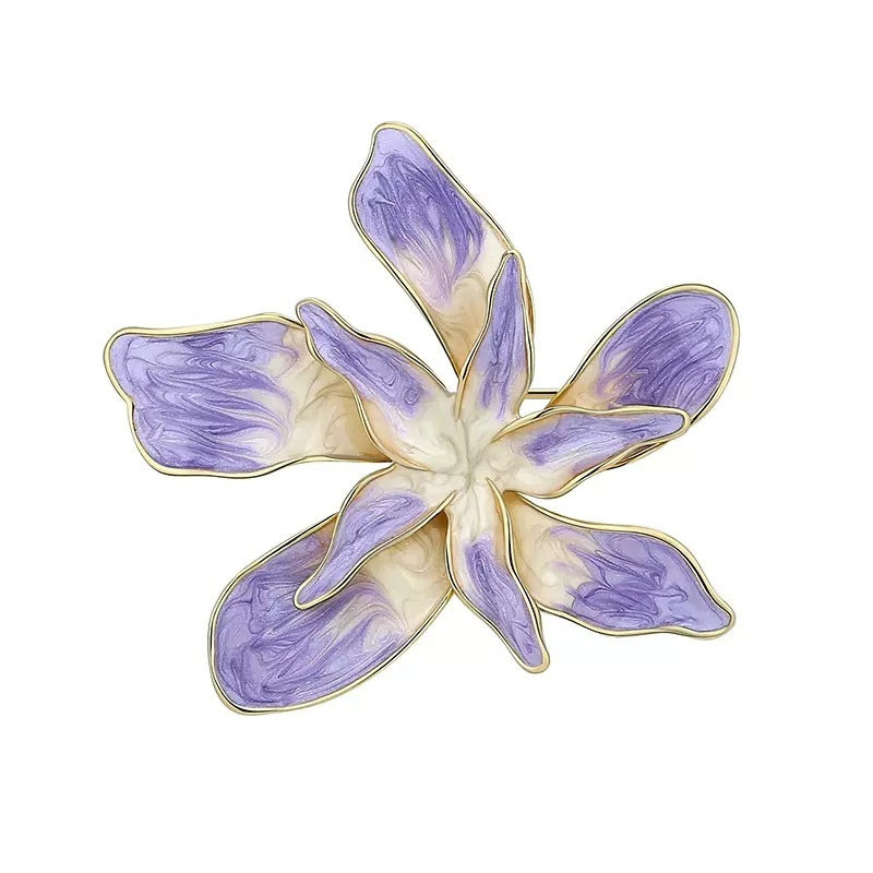 Elegant Purple Flower Brooch