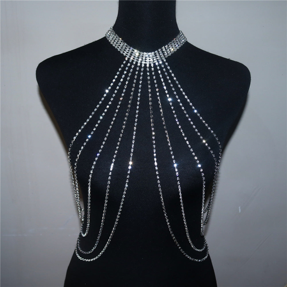 Multi-layer Rhinestone Tassel Body Chain