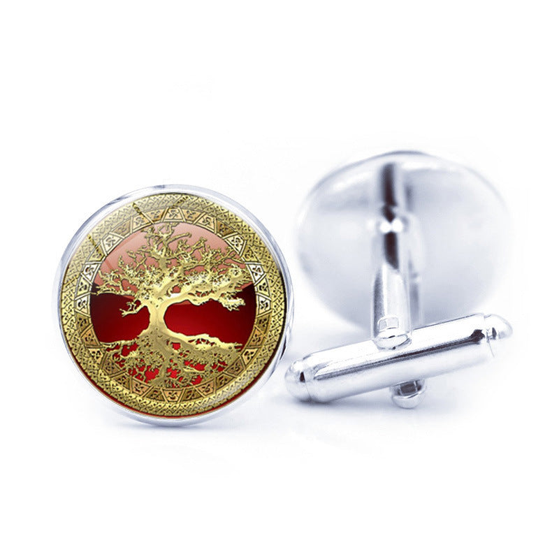 Time Stone Simple Tree Of Life Cufflinks