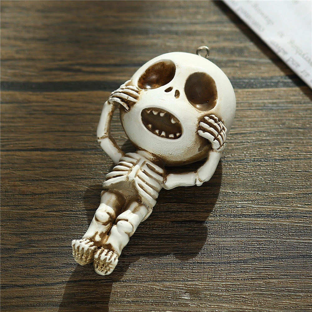 Cute Skull Doll Resin Keychain