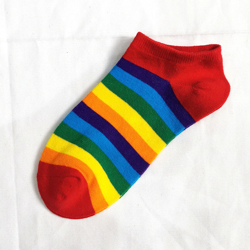 Rainbow Short Tube Low Top Socks