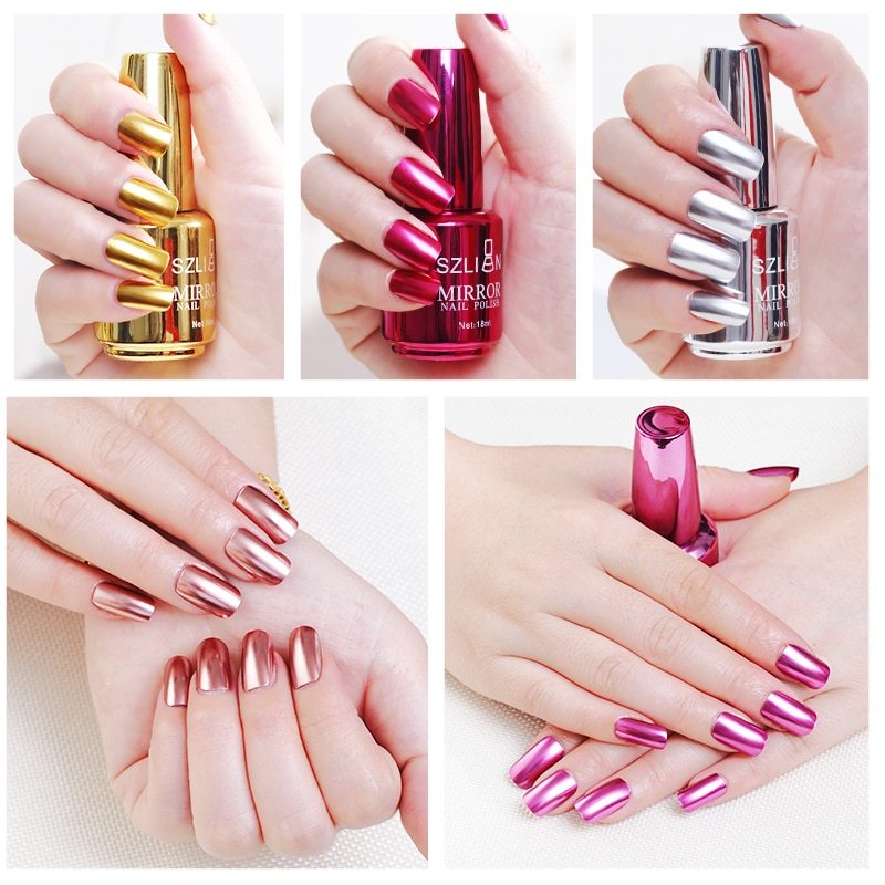 Mirror nail polish metal colors