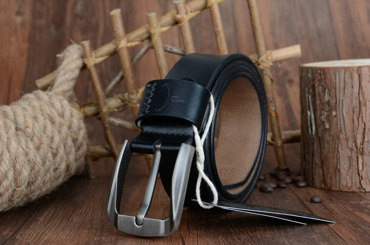 Leather pin buckle belt