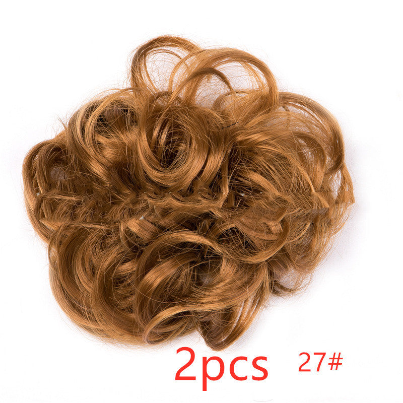 Popular hair bun fluffy natural drawstring fiber hair