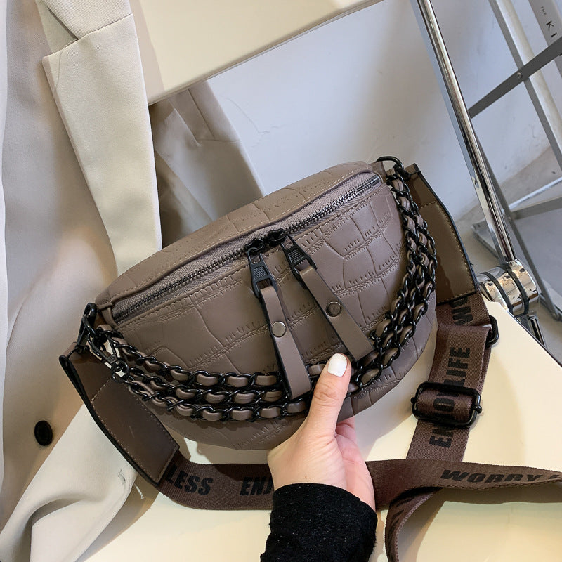 Wide Shoulder Strap Waist Fashion Bag