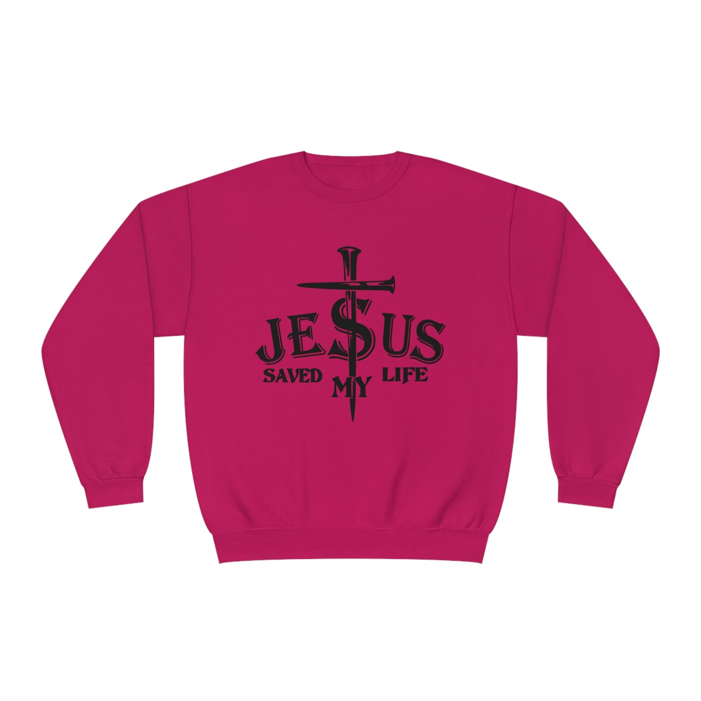 Jesus Saved My Life, Unisex NuBlend® Crewneck Sweatshirt