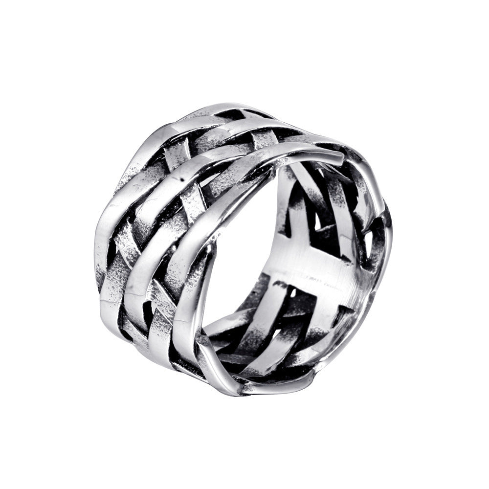 Vintage Stainless Steel Braided Ring