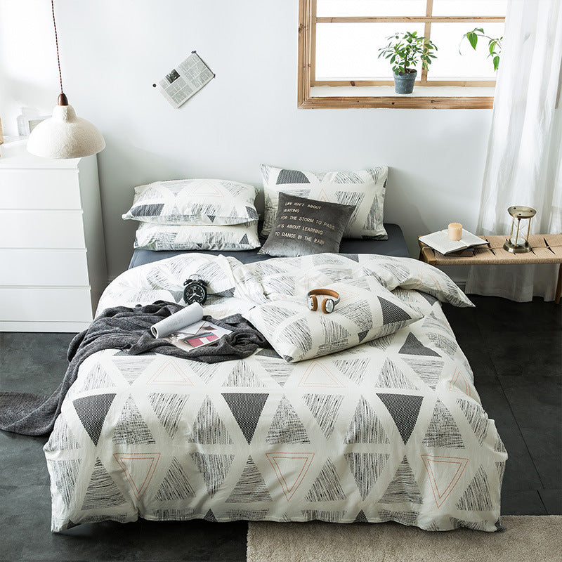 Checkered cotton bedding set