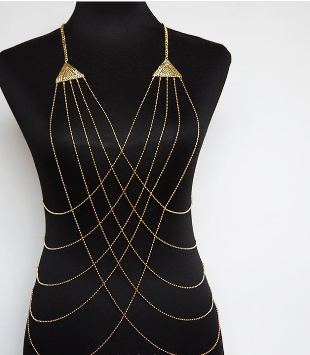 Fringed sexy body chain necklace