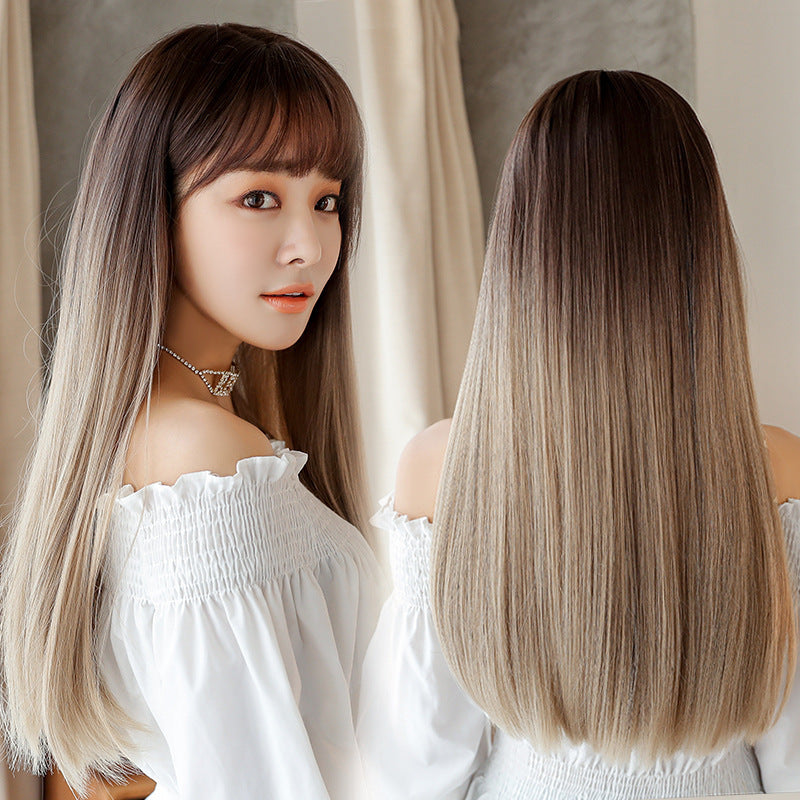 Fashion realistic hair long straight wig