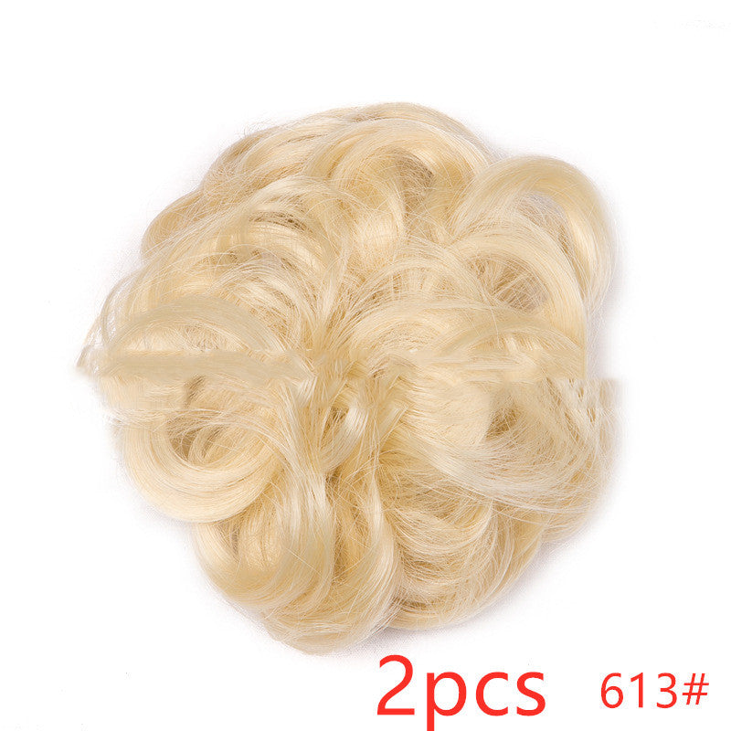 Popular hair bun fluffy natural drawstring fiber hair