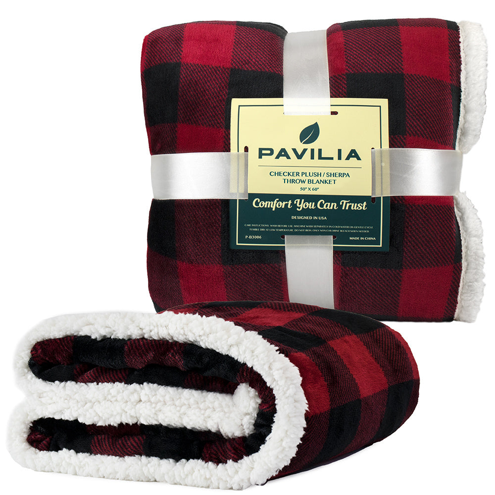 Plaid flannel wool blanket