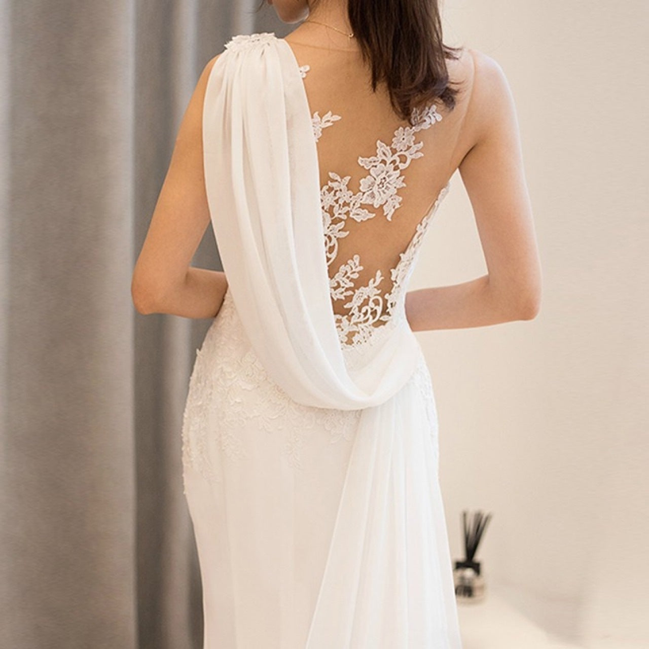 Mid-waist Dream See-through Light Wedding Dress