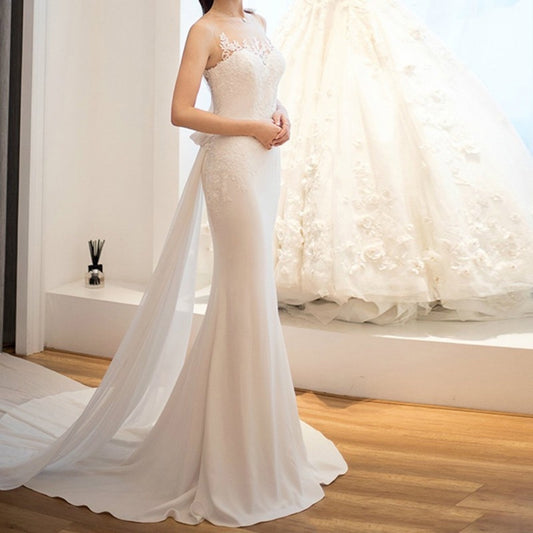 Mid-waist Dream See-through Light Wedding Dress