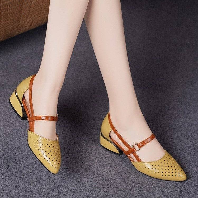 Low Heel Closed Toe Sandals