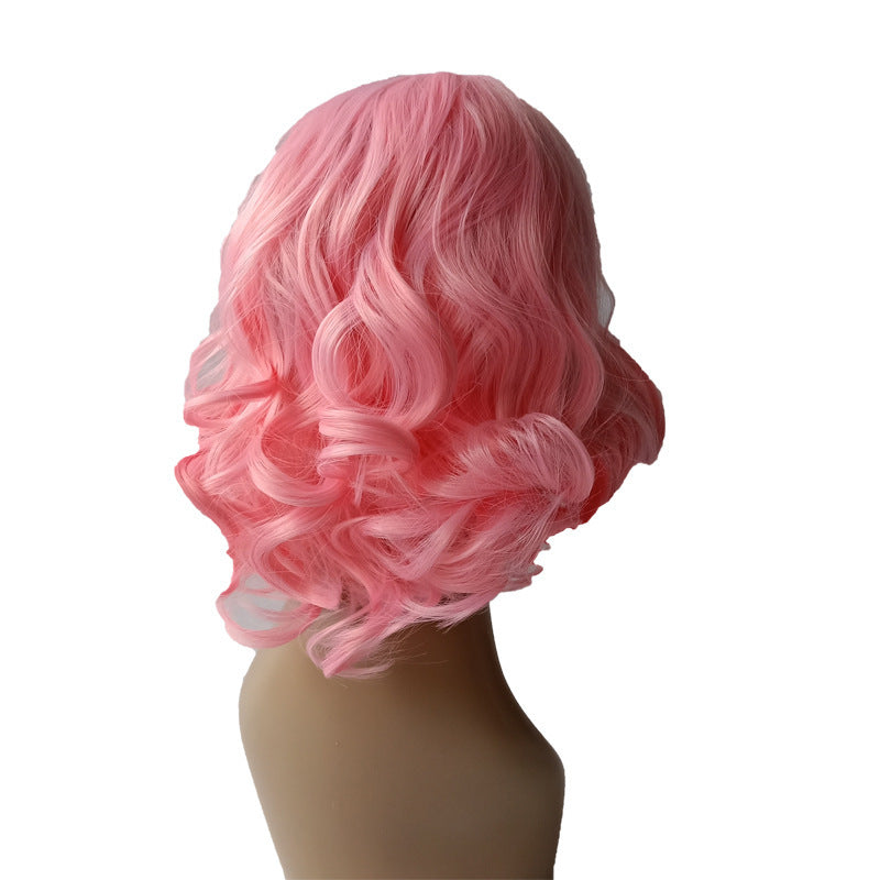 Pink curly hair