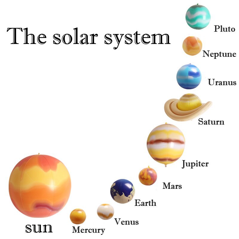 Nine planets solar system balloons