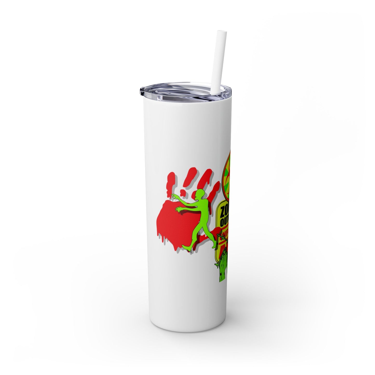 Zombie Zone. 20oz Skinny Tumbler with Straw