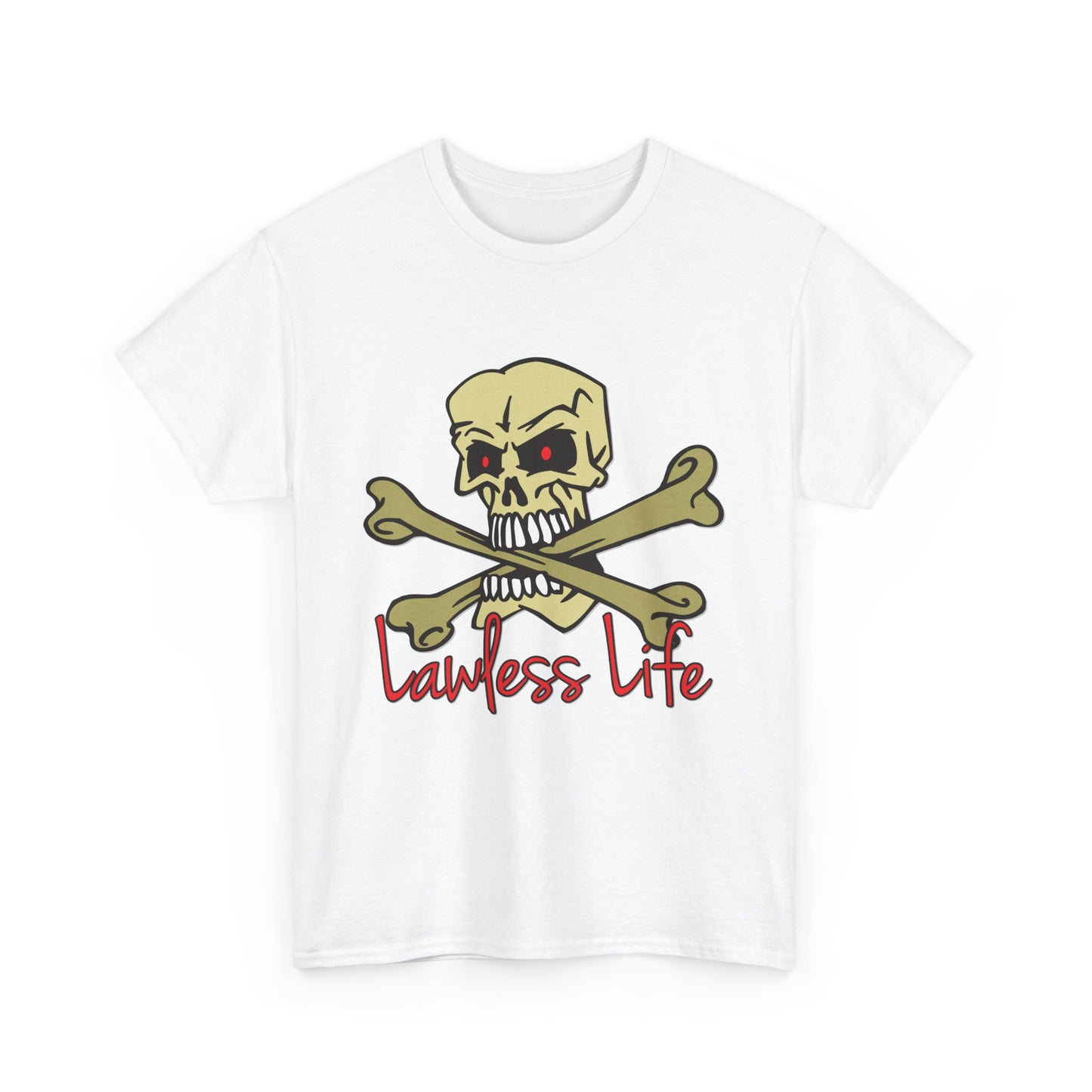 Lawless Life Skull & Bones. Heavy Cotton T-Shirt