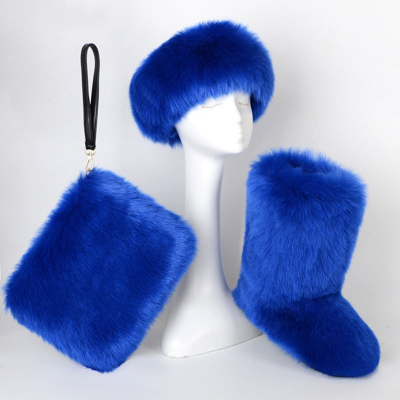 Fur Plus Size Imitation Fox Fur Three-piece Set