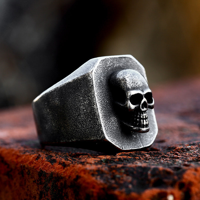 Stainless Steel Old Skull Vintage Ring