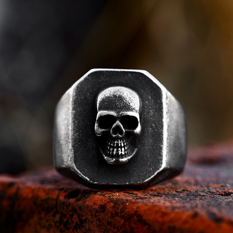 Stainless Steel Old Skull Vintage Ring